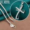 Silver 16-30 Inch Chain Cross Zircon Pendant Necklace For Woman Wedding Party Charm Jewelry - Image 8