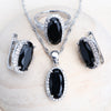 Women Bridal Jewelry Sets Silver Black Cubic Zirconia Jewellery Wedding Earrings Rings Bracelets Pendant Necklace - Image 2