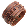 Leather Wide Cuff Bangles Punk Vintage Three Layers Wide Black Brown Men Jewelry Bracelets - Image 28