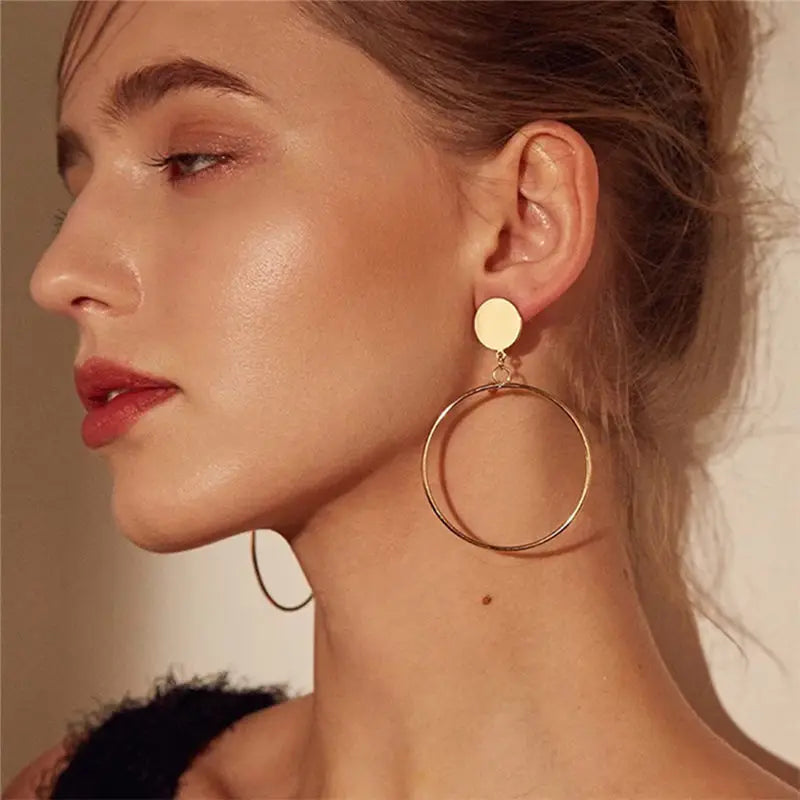 Hollow Round Clip-On Earrings in Multiple Designs - Image 1