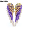 Classic Rhinestone Angel Wings Brooch Pins 3 Colors Sparkling Jewelry Gift Feather Brooches - Image 2