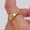 Stainless Steel Gold Plated Engraving Wildflower Tea Leaf Lavender Sunflower Signet Rings For Women - Image 23