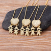 Family Pendant Necklace with Child Figure Combinations and Stone Accents - Image 5