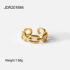 Twisted Link Chain Open Rings Stainless Steel Jewelry Gold Plated Adjustable Finger Rings For Women Party Gift - Image 9