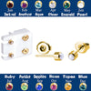 2pcs Gold Plated Steel Earring Studs for Ear Piercing Gun Birthstone CZ Ear Stud Earrings Studs Tragus Cartilage Body Jewelry - Image 3