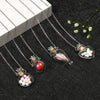 Openable Glaze Vial Pendant Necklace Water Drop Heart Steel Chain Keepsake Jewelry Gift Perfume Mini Bottles Jewellery Necklace - Image 2