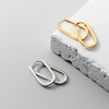 Silver Simple Oval Glossy Huggies Ear Buckle for Women Bohemian European piercing Earrings Jewelry - Image 6