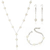 Imitation Pearl Jewelry Set with Necklace Bracelet and Earrings - Image 10