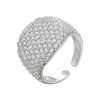 Wide Dome Pave CZ Statement Ring Gold Silver Plated Brass Multi-color Crystal Open Adjustable for Women Jewelry - Image 7