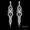 Long Tassel Drop Earrings for Women Silver Color Rhinestone Crystal Hanging Dangle Earring Bridal Wedding Jewelry - Image 47