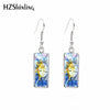 Sun and Moon Rectangular Earring Day and Night Art Fish Hook Earrings Glass Cabochon Handmade Jewelry - Image 11