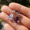 Cubic Zirconia Water Drop Charm Women Drop Earring Wedding Band Jewelry White/Purple Earrings - Image 2
