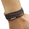 Unisex Multilayer Interlaced Faux Leather Cuff Bangle Wristband Bracelet Jewelry - Image 2