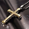 Male Crystal Cross Jesus Pendant Gold/Black/Blue Color Zirconia Necklace Stainless Steel Jewelry - Image 9