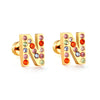 Stainless Steel Initials Letters A-Z Stud Earrings For Women Girls Gold Color Cubic Zirconia Small Mini Earrings Gifts - Image 30