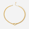 Stainless Steel Snake Chain Flat Gold Color Hollow Heart Choker Necklace Women Gift collares - Image 5