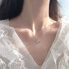Moon Star Silver Necklace Simple Sparkling Clavicle Chain Woman Wedding Jewelry Party Birthday Gift - Image 1