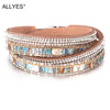 Women Leather Bracelet Czech Crystal Vintage Boho Multiple Layered Bohemian Double Wrap Bracelet Men Jewelry Gifts - Image 1