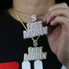 Iced Out Bling Crown Letters Money Pendant Necklace Two Tone Color CZ Zircon Dollar Symbol Necklaces Men's Hip Hop Jewelry - Image 4