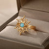 Opal Finger Rings For Women Stainless Steel Adjustable Couple Geometric Ring Handmade Aesthetic Jewelry Gift - Image 14