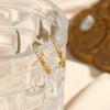 Clear Stone Pave Huggie Hoop Earrings in Stainless Steel - Image 29