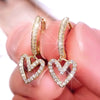 Hollow Out Heart Earrings for Women Full Dazzling CZ Silver Color/Gold Color Love Dangle Earrings Jewelry Gift - Image 1