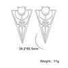Vintage Triangle Hoop Earrings for Women Cross Stainless Steel Jewelry Moon Accessories Birthday Mother Gifts - Image 10