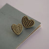 Cozy Knitted Texture Heart Studs Sweater Pattern Polymer Clay Earrings Small Love Heart Jewelry Handcrafted Sweet Daily Wear - Image 4