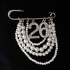 Handmade Metal Pearl Chain Greek Sorority Rhinestone Initial Number1 To Number 31 Brooches Apparel Jewelry - Image 10