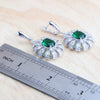 Women Bridal Jewelry Sets Silver Green Zircon Wedding Jewerly Earrings Rings Stones Bracelets Pendant Necklace Set - Image 6