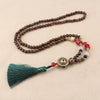 Vintage Handmade Necklace Nepal Buddhist Mala Wood Beads Pendant Necklace Ethnic Fish Horn Long Statement Men Women's Jewelry - Image 13