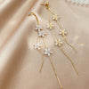 Women Resin Flower Rhinestone Tassel Long Earrings Drop Dangle Earrings Wedding Party Jewelry Accessories Gifts - Image 6