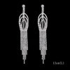 Long Tassel Drop Earrings for Women Silver Color Rhinestone Crystal Hanging Dangle Earring Bridal Wedding Jewelry - Image 24