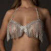 Stonefans Sexy Tassel Body Chain Rhinestone Bra Harness for Women Luxury Crystal Lingerie Bikini Jewelry Chest Body Jewelry