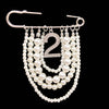 Handmade Metal Pearl Chain Greek Sorority Rhinestone Initial Number1 To Number 31 Brooches Apparel Jewelry - Image 37
