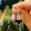 Cubic Zirconia Water Drop Charm Women Drop Earring Wedding Band Jewelry White/Purple Earrings - Image 3