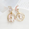 Moon Stars Rabbit Dangle Earrings For Women Flower Kitten Fishbone Crystal Pearl Asymmetrical Earring Party Jewelry - Image 1