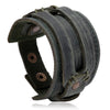 Leather Wide Cuff Bangles Punk Vintage Three Layers Wide Black Brown Men Jewelry Bracelets - Image 19