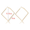 Hollow Big Square Hoop Earrings for Women Jewelry Minimalist Creative OL Statement Geometric Metal Rhombus Gift、 - Image 6