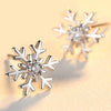 Buyee Silver Sweet Stud Earring Snowflake White Zircon Earring for Women Girl Party Jewelry Earring - Image 4