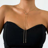 Copper Snake Chain Tassel Necklace with Ball Pendant in Gold-Tone or Silver-Tone - Image 1