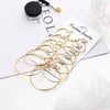 6 Pairs Big Circle Hoop Earrings Set For Women Gold Silver Color Round Earring Wedding Party Ear Jewelry Gift - Image 6