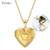 Heart Locket Pendant Necklaces for Women Openable Photo Frame Floral Stainless Steel Necklaces Family Love Collar - Image 1