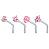 Surgical Steel Nose Stud Set 4 Pieces 20G in L Shape Screw and Bone - Image 12