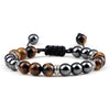 Hematite and Stone Bead Stretch Bracelet with 8 mm Beads in Multiple Colors - Image 25