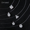 Cubic Zirconia Pendant Necklace Women Invisible Transparent Fishing Line Choker Oval Heart Star Geometric Necklaces - Image 5