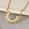 Stainless Steel Jewelry Geometric Pendant Necklace For Women Half Circle Spiked Collar Choker Chain Necklaces Gifts - Image 1