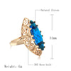 Rose Gold Ethnic Bride Wedding Ring Vintage Jewelry Daily Unique Hollow Green Zircon Women Rings - Image 2
