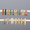Colorful Rhinestone C-Shape Clip Earring without Piercing - Image 1