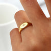 Stainless Steel Oval Face Zircon Paved Star Ring Gold Plated Rings For Lady - Image 4